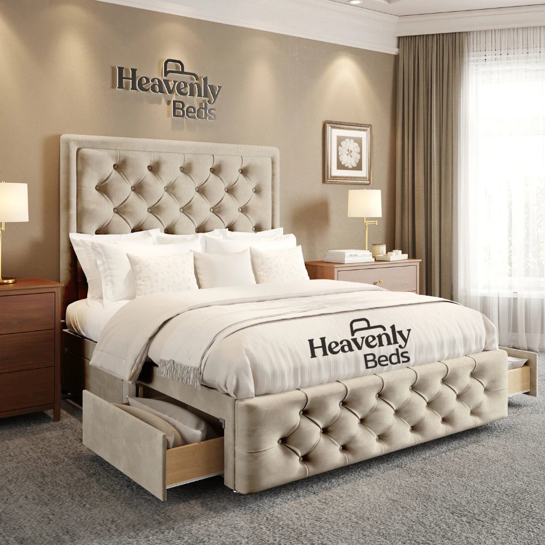 Harrow_AlmondConsiton.jpg Nevada California King Size Ottoman Bed Frame - Image 1