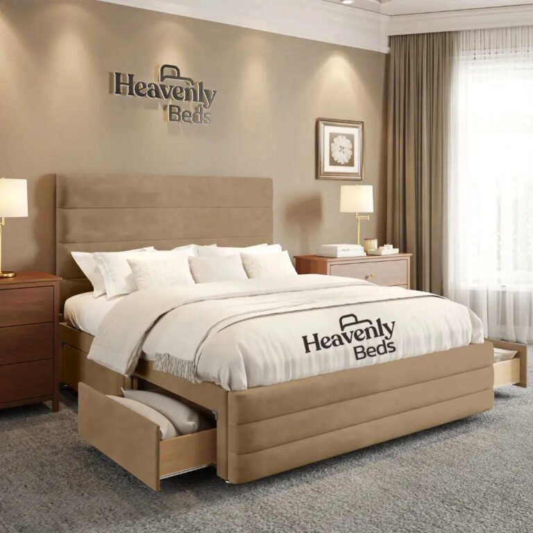 New York Upholstered Bed Frame With High…