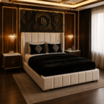 Imperial Velvet Upholstered  Wingback Bed - Image 2