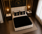 Imperial Velvet Upholstered  Wingback Bed - Image 3