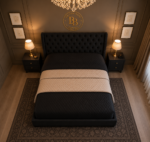 Imperial Velvet Upholstered  Wingback Bed - Image 6