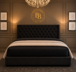Imperial Velvet Upholstered  Wingback Bed - Image 5